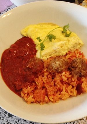 オムレツチキンライス♡カレーソース添え♪-レシピのメイン写真