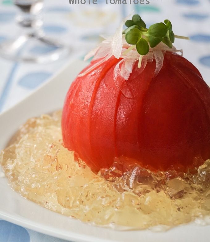 丸ごと冷やしトマト☆旨だしジュレ by 草原うさぎ 【クックパッド