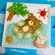 リラックマ海で遊ぶ夏休みハンバーグ夜ご飯