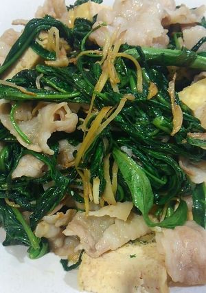 空芯菜厚揚げポークオイスターソース炒め-レシピのメイン写真