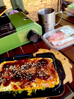 キャンプ飯!すぐ出来る簡単ネギ焼き-レシピのメイン写真