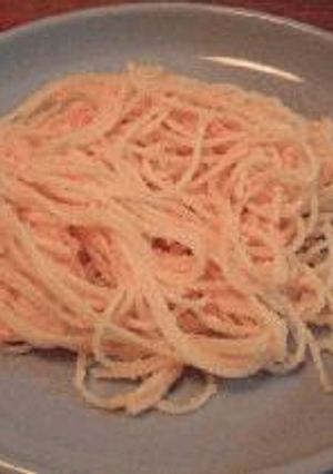 目標：7分　めんたいことパルメザンのスパゲティ-レシピのメイン写真