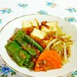 万願寺唐辛子と厚揚げ・もやしの土佐煮♪