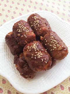 肉巻きおにぎり。焼肉のタレだけ!超簡単!-レシピのメイン写真