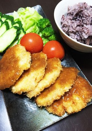鶏むね肉で絶品！味噌カツ！-レシピのメイン写真