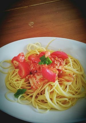 トマトとキムチの冷製パスタ-レシピのメイン写真