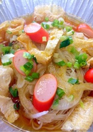 簡単！冷たいきつねそうめんカレー風味♫-レシピのメイン写真