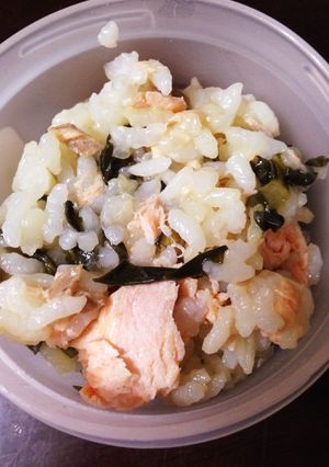 離乳食 中期から後期移行 鮭小松菜ご飯-レシピのメイン写真