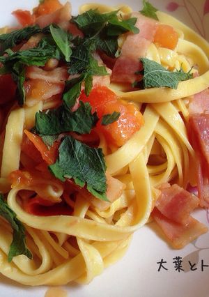 簡単ランチ＊大葉とトマトのパスタ＊-レシピのメイン写真