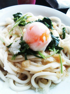 三つ葉と温泉卵の冷おろしうどん♪-レシピのメイン写真