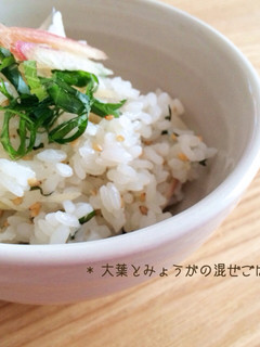 * 大葉とみょうがの混ぜごはん *-レシピのメイン写真