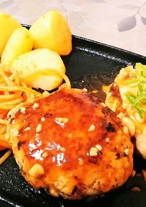 ヘルシー豆腐ハンバーグ定食-レシピのメイン写真