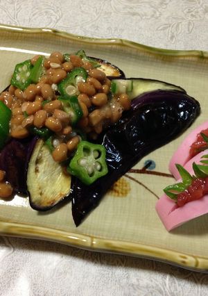 茄子のオクラ納豆のせ-レシピのメイン写真