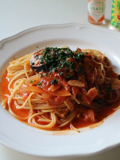 ポルチーニとナスのトマトパスタ-レシピのメイン写真