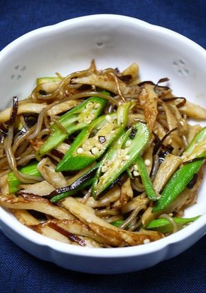 ダイエット！オクラと竹輪のしそ昆布炒め-レシピのメイン写真