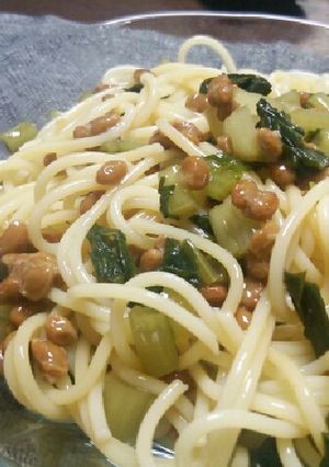 超簡単♪野沢菜納豆パスタ-レシピのメイン写真