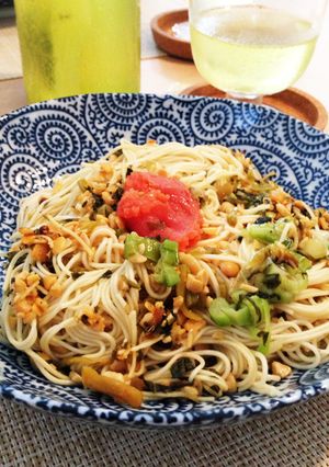 高菜納豆そうめん炒め-レシピのメイン写真