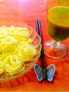 京都の割烹で食べたよ*おくらのとろろ素麺-レシピのメイン写真