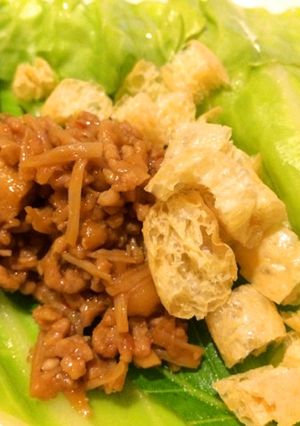 えのき肉味噌とサクサク揚げのキャベツ包み-レシピのメイン写真