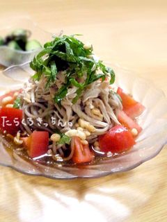 ささみとトマトのさっぱり蕎麦-レシピのメイン写真
