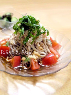 ささみとトマトのさっぱり蕎麦-レシピのメイン写真