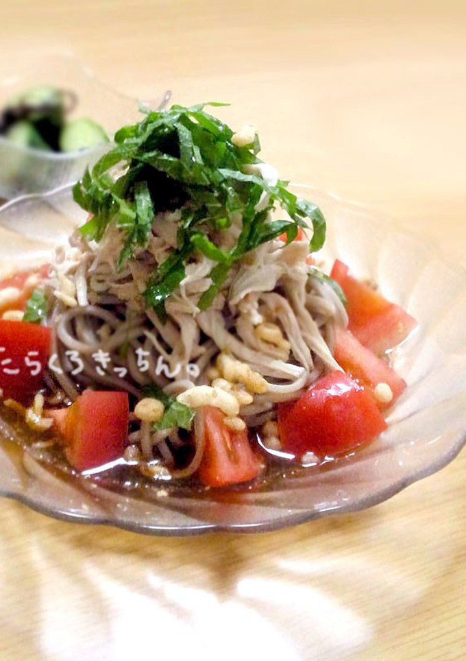 ささみとトマトのさっぱり蕎麦-レシピのメイン写真