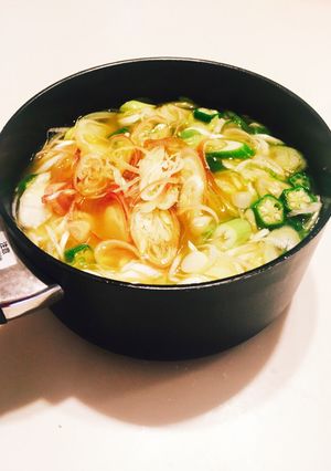 朝ごはんを活用！味噌汁と焼き魚で冷汁素麺-レシピのメイン写真