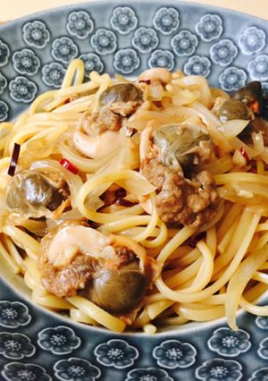 ホタテの肝でパスタ(牡蠣パスタ風)-レシピのメイン写真