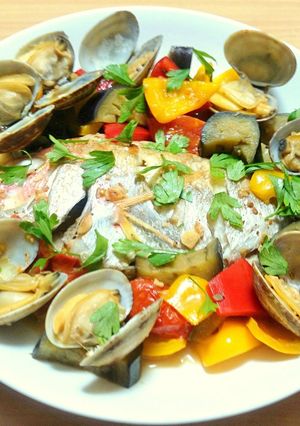 夏野菜のアクアパッツァ-レシピのメイン写真
