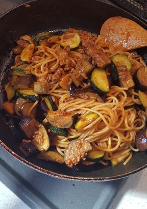 簡単！ナスとズッキーニのパスタ-レシピのメイン写真