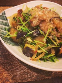 豆苗となすの味噌炒め-レシピのメイン写真