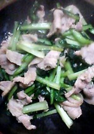 ターツァイと豚肉の炒め物-レシピのメイン写真