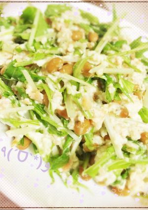 水菜でシャキッとネバネバ豆腐サラダ☆-レシピのメイン写真