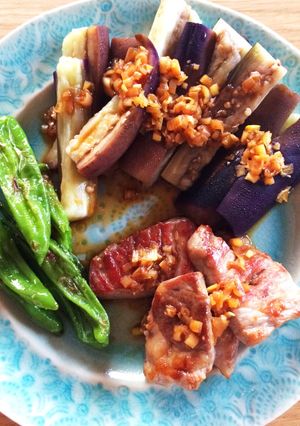 夏！がっつり♡豚肉とナスの香味だれ-レシピのメイン写真