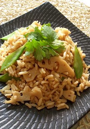 蓮根の蠣油醤ごはん♪-レシピのメイン写真