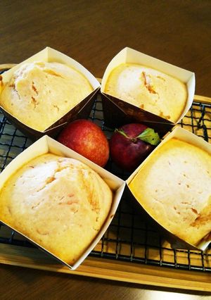 夏！プラムのココナッツオイルカップケーキ-レシピのメイン写真
