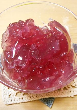 水前寺菜(金時草)の茹で汁ゼリー♪-レシピのメイン写真