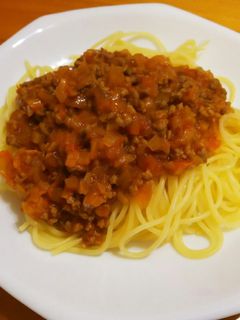 ミートソースパスタ-レシピのメイン写真