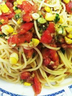 トマトときゅうりの冷製パスタ-レシピのメイン写真