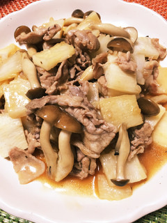 簡単5分☆長いも豚肉しめじの旨味炒め-レシピのメイン写真