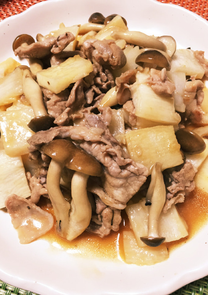 簡単５分☆長いも豚肉しめじの旨味炒め-レシピのメイン写真
