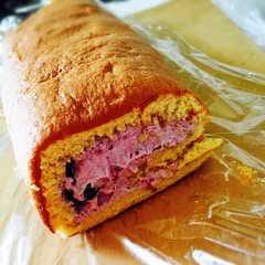 ブルーベリーロールケーキ-レシピのメイン写真