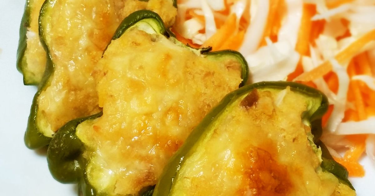 トースターで簡単☆ピーマンのポテサラ詰め by ゆんやともも