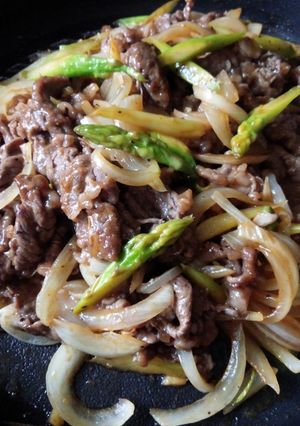 牛肉とアスパラのピリ辛中華風炒め-レシピのメイン写真