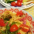 夏野菜 ナスとトマトベーコンの和風パスタ