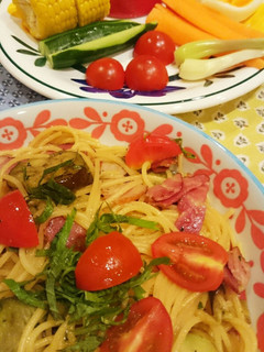夏野菜 ナスとトマトベーコンの和風パスタ-レシピのメイン写真