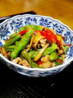 しし唐と豚肉の甘辛炒め♥-レシピのメイン写真