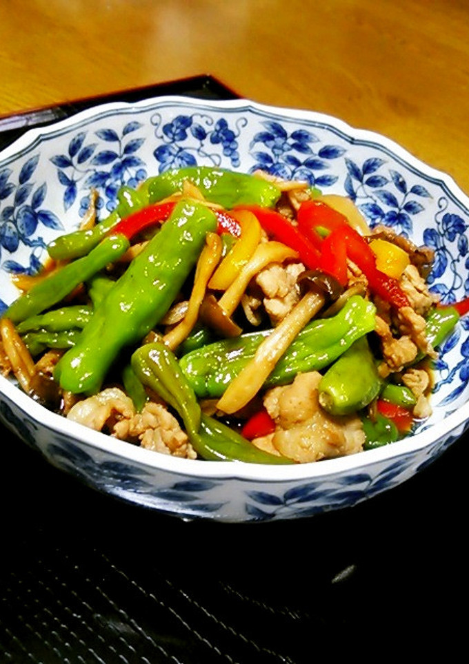 しし唐と豚肉の甘辛炒め♥-レシピのメイン写真