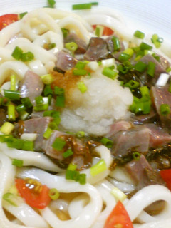 夏にひんやり もずく酢とかつおの冷うどん-レシピのメイン写真