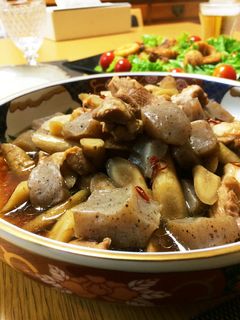 圧力鍋で鶏肉・ごぼう・こんにゃくの煮物♪-レシピのメイン写真